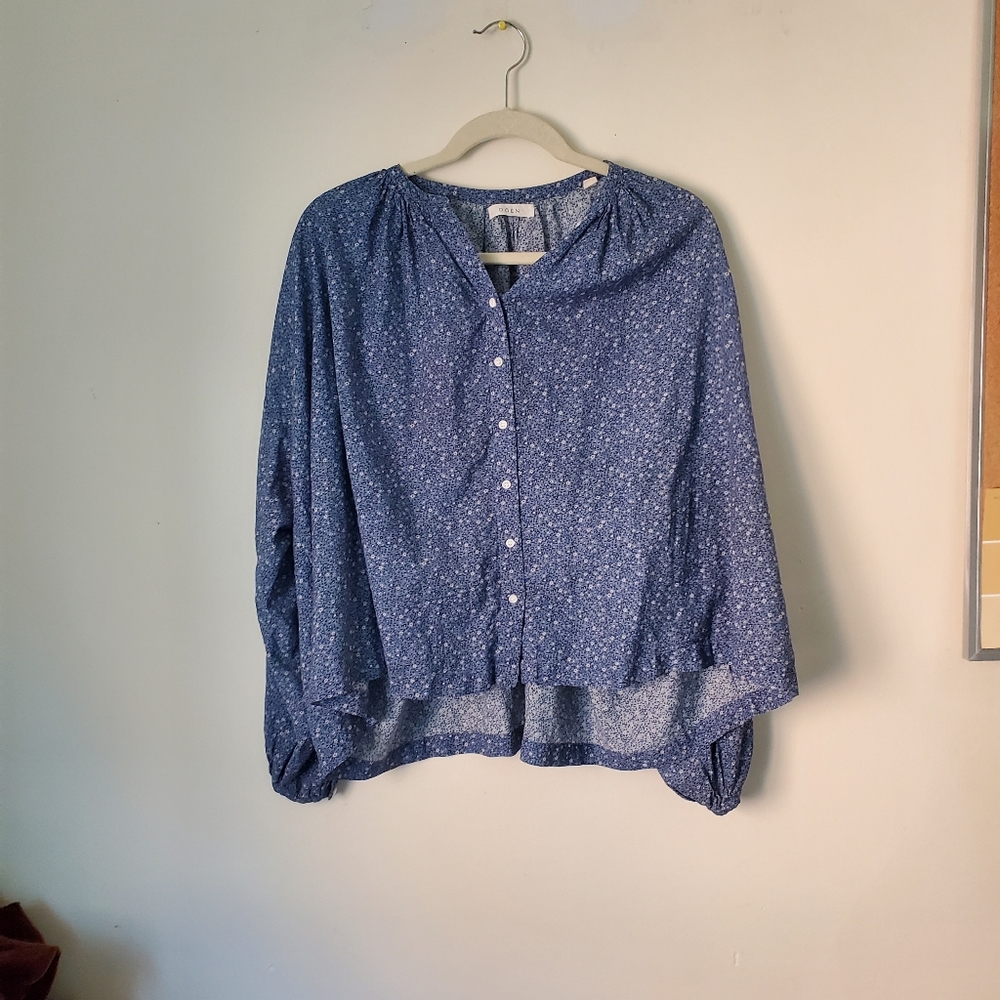 Doen Jane Blue California Wildflower Blouse